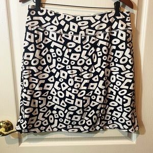 NWT Barbara Gerwit Nylon Soandex Skort Black and White Geometric Shapes